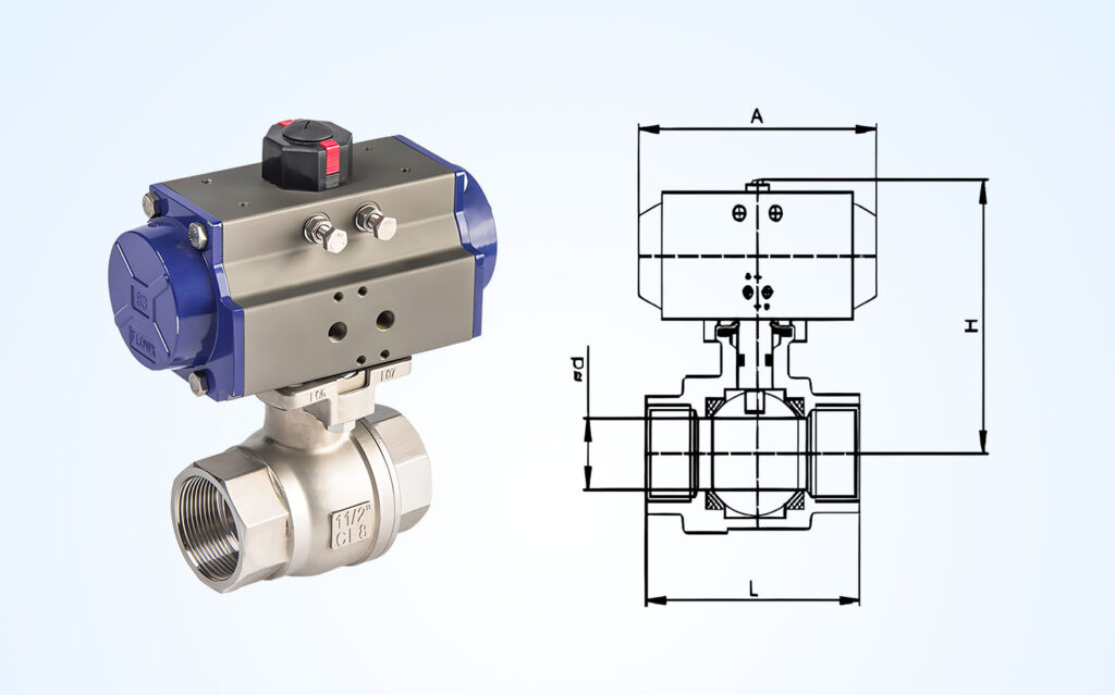 Pneumatic Two-Piece Threaded Ball Valveparameter