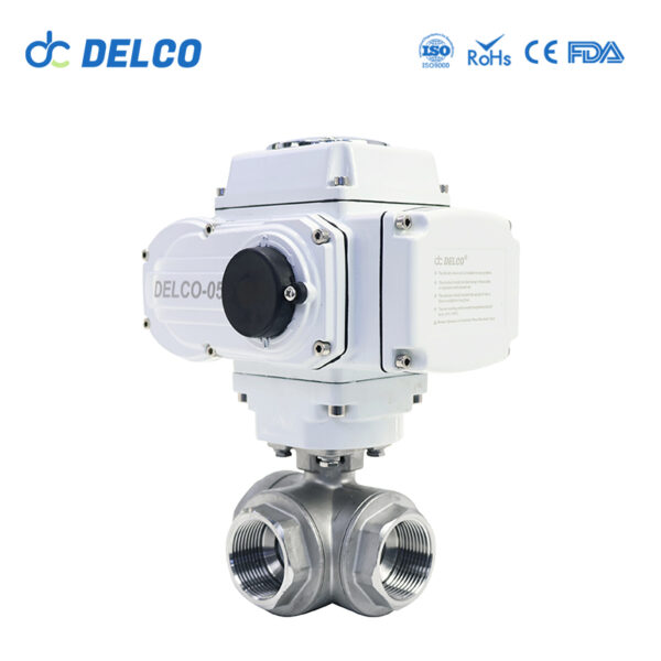 DELCO   Motorized  3 Way 3 Inch Thread Electric Ball Valves-DK55-3T - รูปภาพ 3