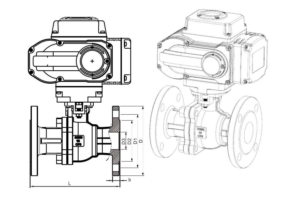 Fluorine Lining Motorized Ball Valves