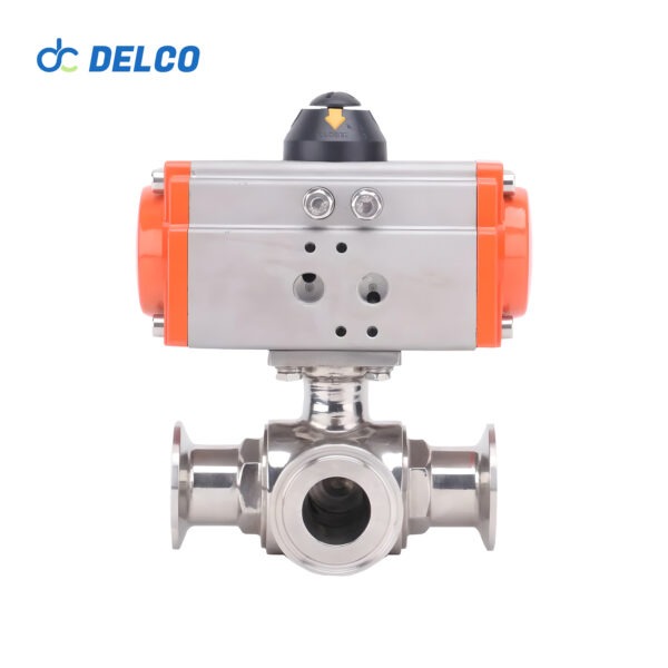 Pneumatic 3 Way Sanitary Ball Valves