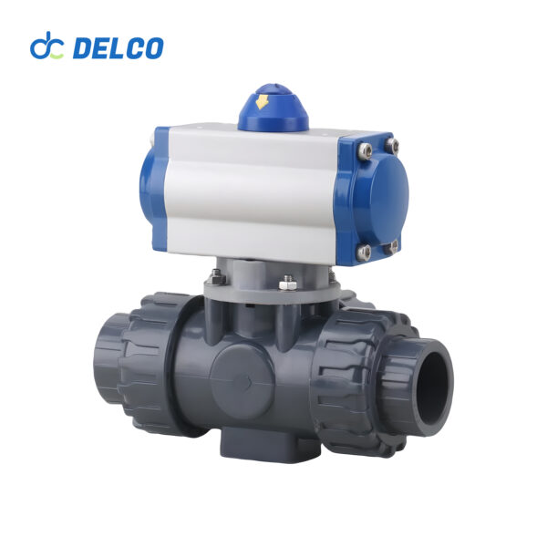 Pneumatic PVC 3 Way Ball Valves