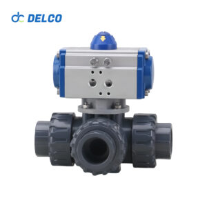 Pneumatic PVC 3 Way Ball Valves