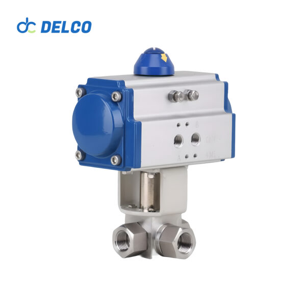 Pneumatic PVC 3 Way Ball Valves