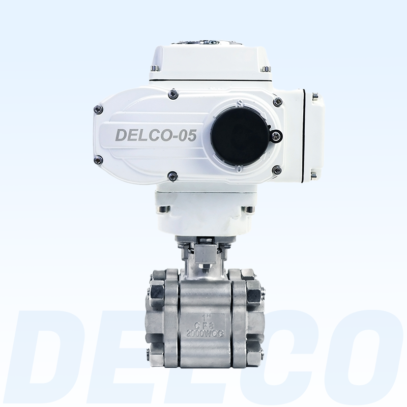 Electric three-piece high-pressure ball valve