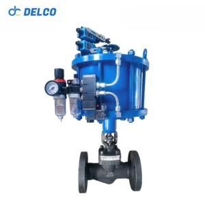 DELCO Carbon Steel Flanged Linear Pneumatic Actuator Globe Valve